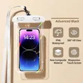Cloud white IPX8 waterproof phone pouch with sensitive touch screen for swimming and diving - Classic Style (Without Airbag) / White