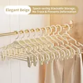 Grucce multifunzionali beige elegante con clip per riporre senza segni i vestiti - Stile Impilabile con Clip Multifunzionale / Beige elegante