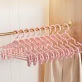 Gruccia rosa antiscivolo con clip per pantaloni regolabili per gonne e pantaloni - Stile Impilabile con Clip Multifunzionale / rosa ciliegia