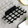 Black wall-mounted soap dish with grid drainage design and adhesive mounting pad - Upgraded Style (Storage & Drain 2-in-1) / 1 Piece / Black