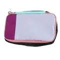 Waterproof nylon travel makeup bag in vibrant purple and lavender hues - M