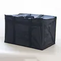 Große schwarze isolierte Thermo-Liefertasche mit stabilen Tragegriffen für Campingausflüge - Großes Quadratisches Modell / 60x36x36cm / Schwarz