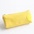 Trousse à crayons jaune en toile de grande capacité avec fermeture éclair pour l'école - Jaune