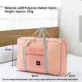 Large capacity pink foldable travel duffel bag made of durable 210D Oxford cloth - 46x30x13cm / Pink