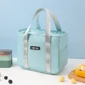 Hellblaue isolierte Lunchtasche mit grauen Griffen und sehr großem Fassungsvermögen - Blau
