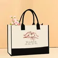 Bolso tote de lona de gran capacidad con un estampado familiar de manos en corazón - 43*13.5*30.5cm / Estilo de la Familia Smith (Father-12)