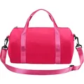 Stylish pink waterproof cylindrical sports duffel bag for gym, yoga, and ballet dance. - S / Rose Red