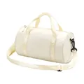 Cream white waterproof cylinder sports bag for yoga and dance with shoulder strap - S / Off White