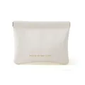 Minimalist cream automatic self-closing storage pouch for lipstick and earphones. - L / Off White