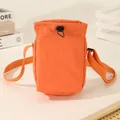 Vibrant orange lightweight nylon drawstring crossbody bag for sports and outdoor travel - Orange