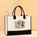 Bolso tote de lona con estampado ELA Teacher para mujer, gran capacidad para compras - 43*13.5*30.5cm / Estilo Maestro ELA (Teacher-3)