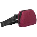Sparkly magenta glitter fanny pack with adjustable black strap for women and men, stylish. - Rose Red