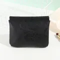 Compact black self-closing spring pouch perfect for organizing lipstick and earphone accessories - No Logo Style / L / Black (Oil Finished)