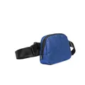 Blue glitter fabric waist bag with adjustable strap for versatile chest or fanny pack use - Royal Blue