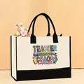 Bolso tote de lona para profesora con colorido estampado de caos - 43*13.5*30.5cm / Estilo Coordinador de Caos (Teacher-7)