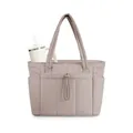 Grand sac fourre-tout matelassé pour femme, sac à main de voyage taupe avec poches - Chameau