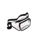 Clear PVC waterproof waist bag with black adjustable straps and double zippers - Below 20L / 28x9x14cm / Transparent Black Edge