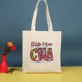 Bolso de lona resistente con un elegante diseño gráfico médico de Wife Mom CNA. - 35*39cm / Estampado de Esposa Mamá CNA (Nurse-51)