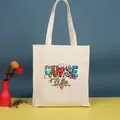 Bolso de lona crema con estampado gráfico colorido de Nurse Life para profesionales. - 35*39cm / Ilustración Médica de Vida de Enfermera (Nurse-56)