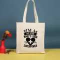 Bolso tote de lona de gran capacidad con eslogan 'I'M A NURSE' regalo para enfermera - Tema de Superpoder de Enfermera (Nurse-29) / 35*39cm / Nurse-29