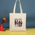 Bolso tote de lona crema con estampado 'GIRLS TRIP' e ilustración - 35*39cm / Sister-1