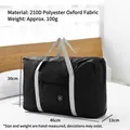 Large capacity black polyester folding travel bag with gray handles 46x30x13cm - 46x30x13cm / Black