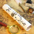 Astuccio a rotolo in pelle PU vintage con mappa del tesoro e ciondolo a bussola - Bianco