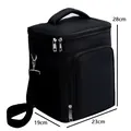 Black insulated delivery bag with handle and strap, dimensions 23x19x28cm for camping. - Shoulder Strap High Model / 23x19x28cm / Black