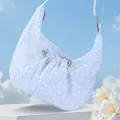 Sac nuage fleuri bleu clair à grande capacité, sac hobo élégant pour femmes quotidien - Nuage Bleu