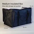 Mittlere schwarze Isoliertasche mit Tragegriffen für Camping, 56x33x36 cm groß. - 65L Mittlere Isolierbox / 56x33x36cm / Schwarz