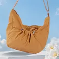 Sac à bandoulière moutarde tendance style nuage avec des détails de cordon élégants - Camel Uni