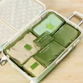Green 6-piece travel storage bag set for suitcase organization and neat packing - 6-Piece Set / Green