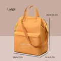 Large mustard yellow insulated lunch bag with shoulder strap, dimensions 36x28x16 cm - With Strap / L / Orange