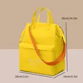 Large yellow insulated waterproof lunch bag with orange strap and dimensions 28x16x36cm - With Strap / L / Yellow