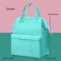 Small mint green insulated lunch bag with waterproof aluminum foil lining 26x16x25cm - Strapless / S / Green