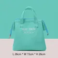 Turquoise insulated lunch bag with 'KEEP FRESH' text, 26x15x26cm large capacity. - Strapless / M / Green