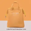 Large capacity orange insulated lunch bag for office workers, waterproof meal carrier tote - Strapless / L / Orange