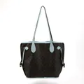 Large printed tote bag featuring light blue contrast straps and trim for stylish women - Goldlion Print (Light Blue) / Medium (39*4.5*30.5CM)