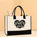 Large capacity canvas tote bag featuring a 'Thank You Mom' heart print for gifting. - 43*13.5*30.5 / Thank You Mom Heart Rose Print (Mother-71)