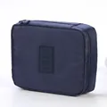 Borsa da toilette da viaggio blu scuro di grande capacità con design rettangolare - Blu navy