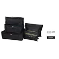 6-piece black Oxford cloth travel packing cubes set for clothes and laundry organization - Black
