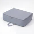 Durable grey expandable fabric travel compression storage bag for clothing storage - L / Gray