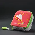 Cute pink cartoon UFO plush sanitary napkin storage bag for girls with large capacity - UFO Embroidery Style / Canvas Bag / Coral