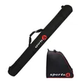 Schwarze wasserdichte Skitasche und passende Skischuhtasche Set mit Sport Logo Details - Set mit schwarzen Zirkonia