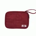 Grand sac organisateur d'électronique bordeaux en tissu cationique pour câbles et USB - M / Bordeaux