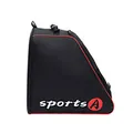 Wasserdichte schwarze Skischuhtasche mit roten Paspeln und weißem Logo für Sport A - Schuhtasche