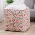 Large peach quilt storage basket with cute cartoon rocking horse pattern printings - 100L (50*40*45) / Pink Orange (Cartoon Horse)