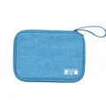 Sacoche de rangement numérique bleue en tissu cationique pour câbles et accessoires - M / Bleu saphir