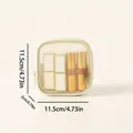 Cream colored mesh sanitary napkin storage bag with zipper and size dimensions displayed - Small Size