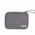 Bolsa grande portátil de tela catiónica gris para organizar cables, diseño extra plano - M / Gris